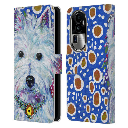 Mad Dog Art Gallery Dogs Westie Leather Book Wallet Case Cover For OPPO Reno10 Pro+