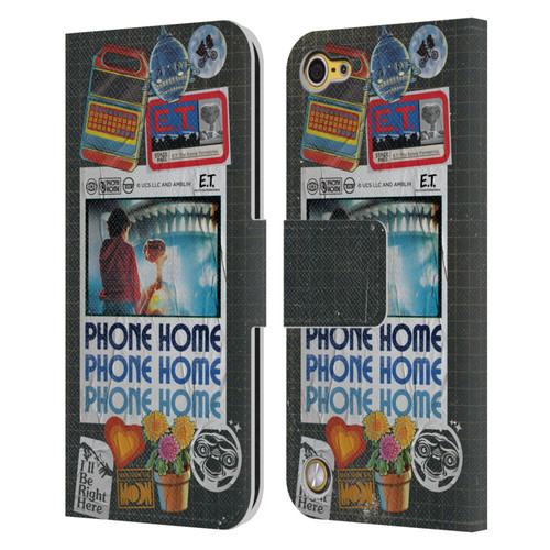 E.T. Graphics Phone Home Collage Leather Book Wallet Case Cover For Apple iPod Touch 5G 5th Gen
