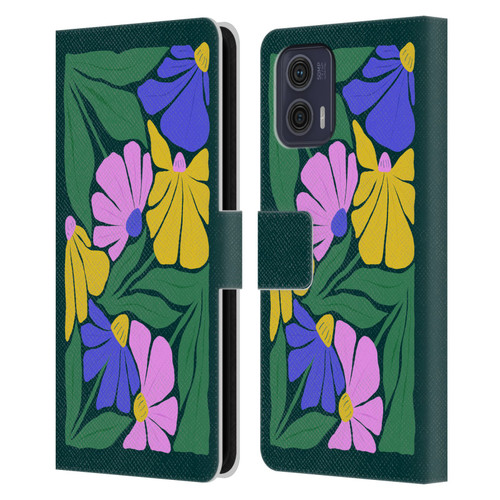 Ayeyokp Plants And Flowers Summer Foliage Flowers Matisse Leather Book Wallet Case Cover For Motorola Moto G73 5G
