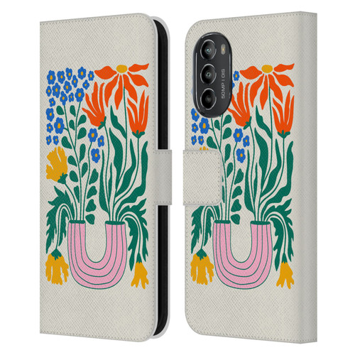 Ayeyokp Plants And Flowers Withering Flower Market Leather Book Wallet Case Cover For Motorola Moto G82 5G