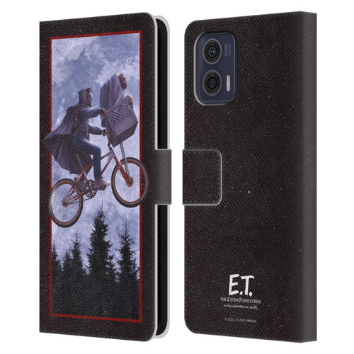 E.T. Graphics Night Bike Rides Leather Book Wallet Case Cover For Motorola Moto G73 5G