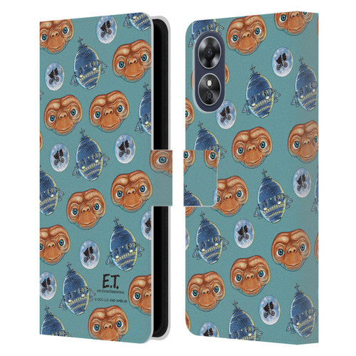 E.T. Graphics Pattern Leather Book Wallet Case Cover For OPPO A17