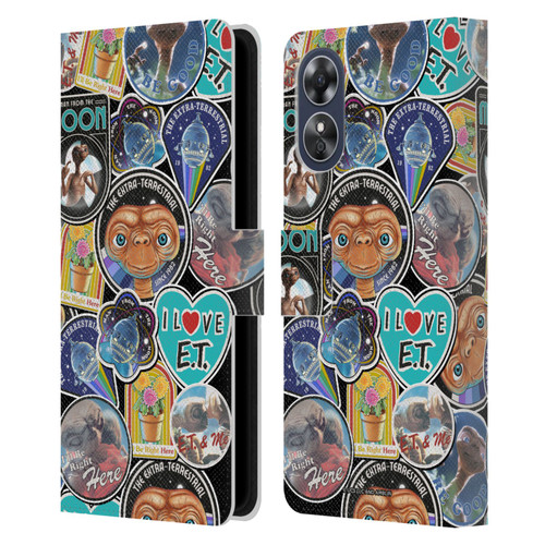 E.T. Graphics Sticker Prints Leather Book Wallet Case Cover For OPPO A17