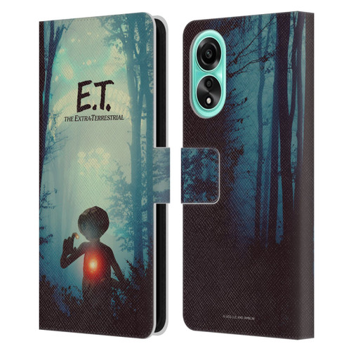 E.T. Graphics Forest Leather Book Wallet Case Cover For OPPO A78 4G