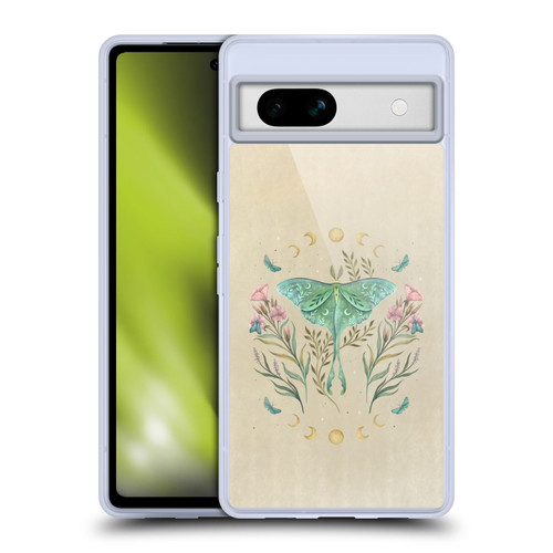 Episodic Drawing Illustration Animals Moth, Butterflies, & Flowers Soft Gel Case for Google Pixel 7a