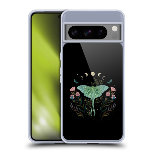 Episodic Drawing Illustration Animals Moth and Flowers Soft Gel Case for Google Pixel 8 Pro
