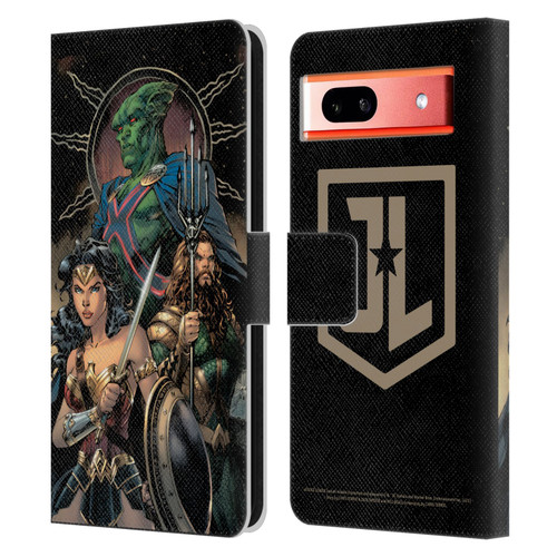 Zack Snyder's Justice League Snyder Cut Graphics Martian Manhunter Wonder Woman Leather Book Wallet Case Cover For Google Pixel 7a
