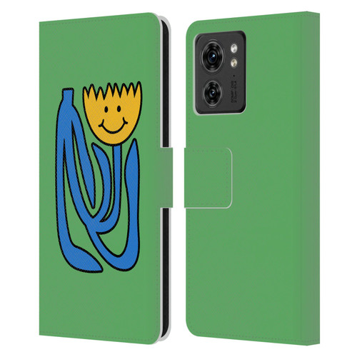 Ayeyokp Pop Flower Of Joy Green Leather Book Wallet Case Cover For Motorola Moto Edge 40