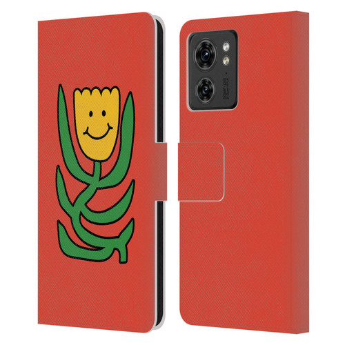 Ayeyokp Pop Flower Of Joy Red Leather Book Wallet Case Cover For Motorola Moto Edge 40
