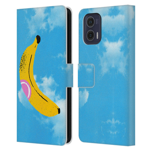 Ayeyokp Pop Banana Pop Art Sky Leather Book Wallet Case Cover For Motorola Moto G73 5G