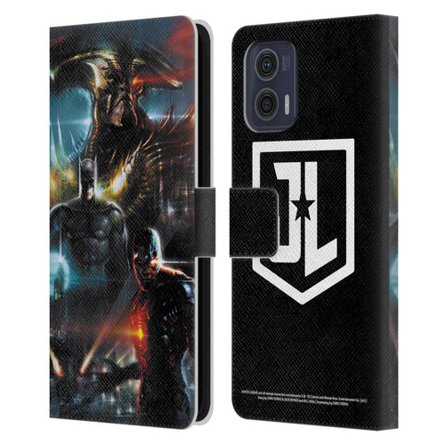 Zack Snyder's Justice League Snyder Cut Graphics Steppenwolf, Batman, Cyborg Leather Book Wallet Case Cover For Motorola Moto G73 5G