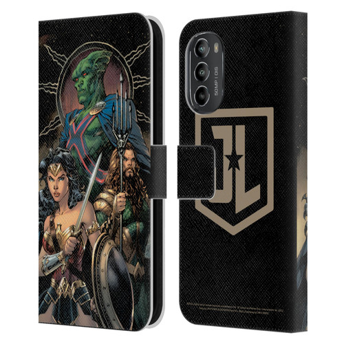 Zack Snyder's Justice League Snyder Cut Graphics Martian Manhunter Wonder Woman Leather Book Wallet Case Cover For Motorola Moto G82 5G