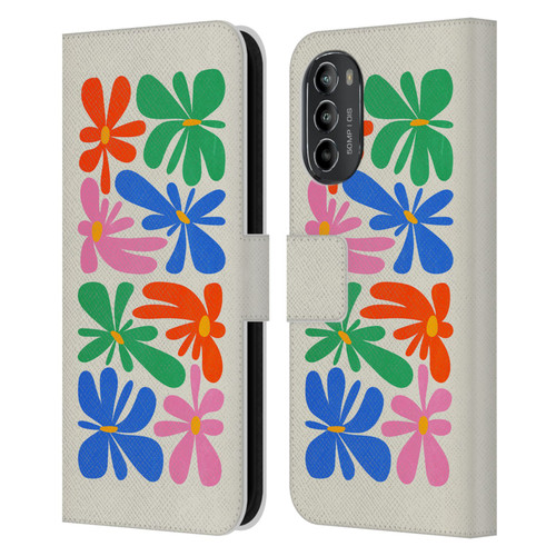 Ayeyokp Plant Pattern Flower Shapes Flowers Bloom Leather Book Wallet Case Cover For Motorola Moto G82 5G