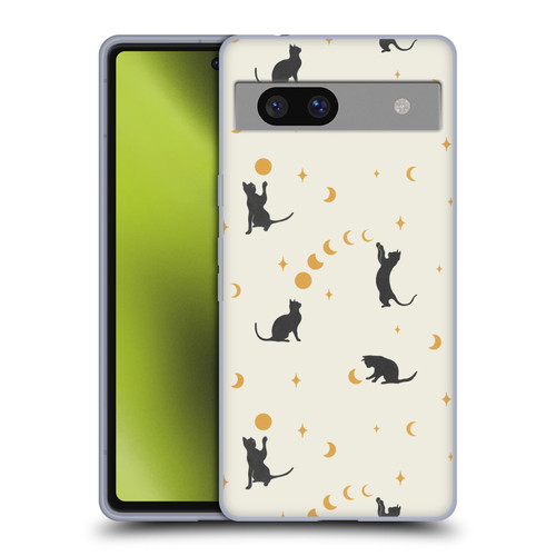 Episodic Drawing Pattern Cat And Moon Soft Gel Case for Google Pixel 7a