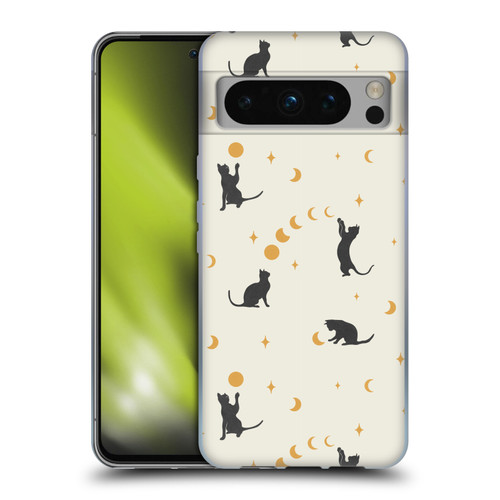 Episodic Drawing Pattern Cat And Moon Soft Gel Case for Google Pixel 8 Pro