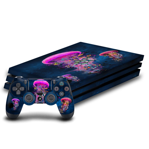 Dave Loblaw Sea 2 Pink Jellyfish Vinyl Sticker Skin Decal Cover for Sony PS4 Pro Bundle