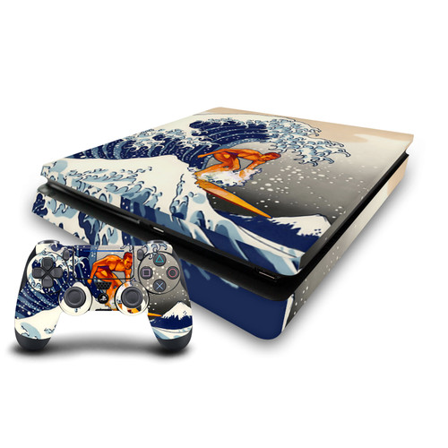 Dave Loblaw Sea 2 Wave Surfer Vinyl Sticker Skin Decal Cover for Sony PS4 Slim Console & Controller