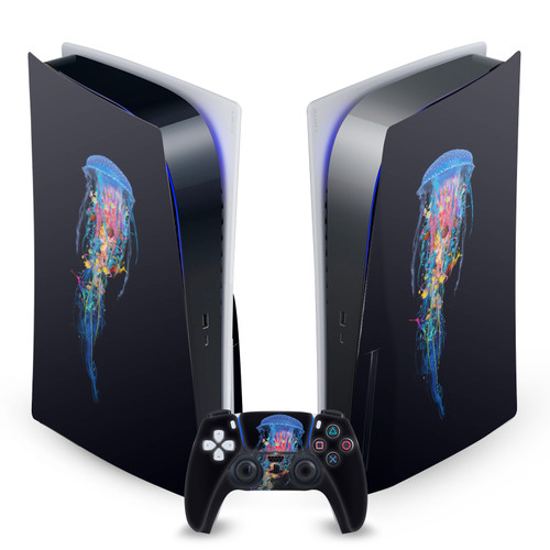 Dave Loblaw Sea 2 Blue Jellyfish Vinyl Sticker Skin Decal Cover for Sony PS5 Disc Edition Bundle