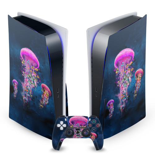Dave Loblaw Sea 2 Pink Jellyfish Vinyl Sticker Skin Decal Cover for Sony PS5 Disc Edition Bundle