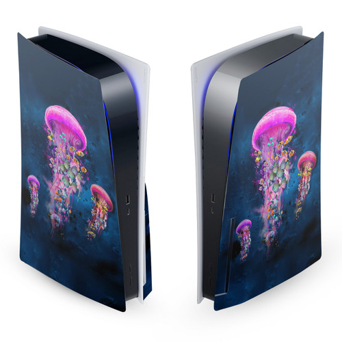 Dave Loblaw Sea 2 Pink Jellyfish Vinyl Sticker Skin Decal Cover for Sony PS5 Disc Edition Console