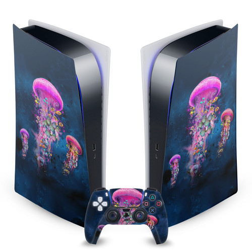 Dave Loblaw Sea 2 Pink Jellyfish Vinyl Sticker Skin Decal Cover for Sony PS5 Digital Edition Bundle