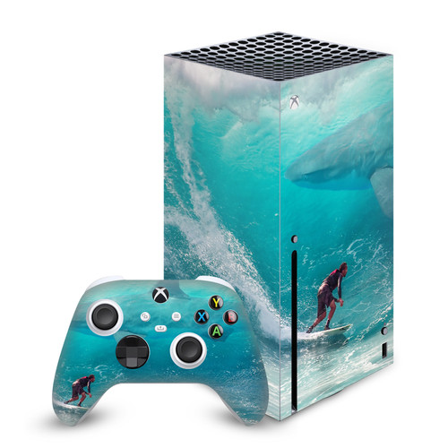 Dave Loblaw Sea 2 Shark Surfer Vinyl Sticker Skin Decal Cover for Microsoft Series X Console & Controller