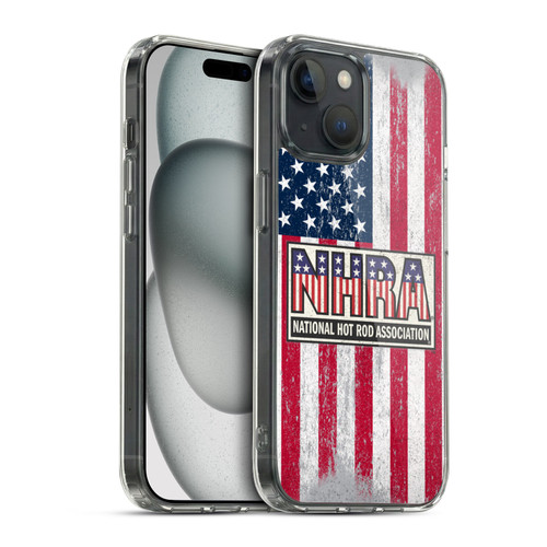 National Hot Rod Association Graphics US Flag Soft Gel Case for Apple iPhone 15 & MagSafe