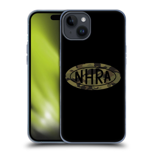 National Hot Rod Association Graphics Camouflage Logo Soft Gel Case for Apple iPhone 15 Plus
