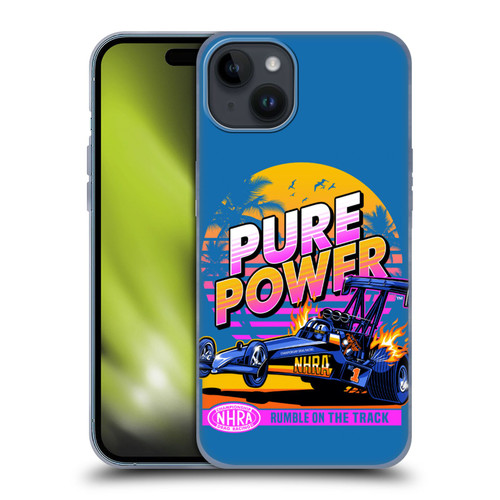 National Hot Rod Association Graphics Pure Power Soft Gel Case for Apple iPhone 15 Plus