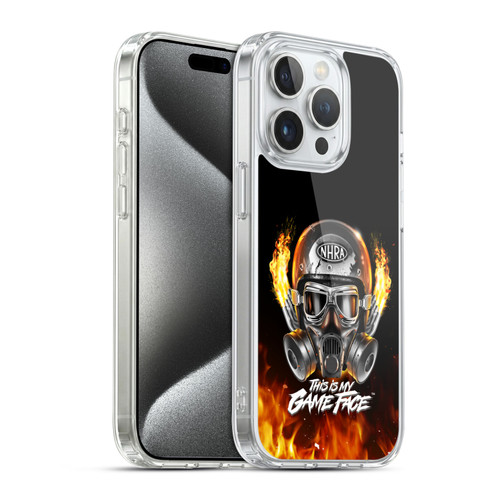 National Hot Rod Association Graphics Game Face Helmet Soft Gel Case for Apple iPhone 15 Pro & MagSafe