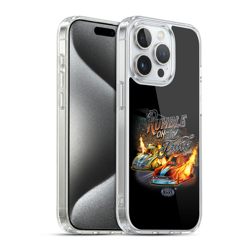 National Hot Rod Association Graphics Rumble On The Track Soft Gel Case for Apple iPhone 15 Pro & MagSafe
