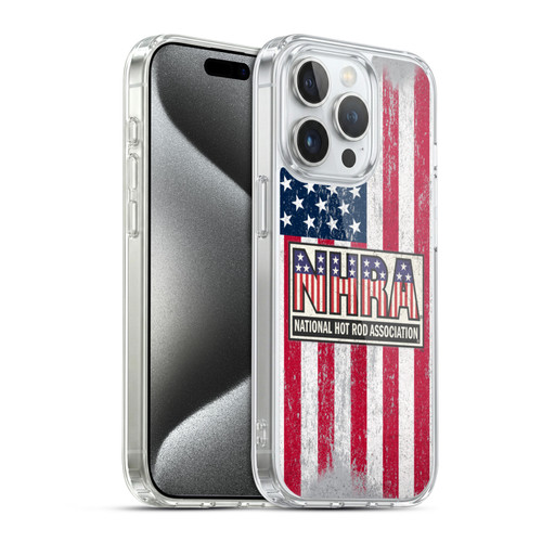 National Hot Rod Association Graphics US Flag Soft Gel Case for Apple iPhone 15 Pro & MagSafe