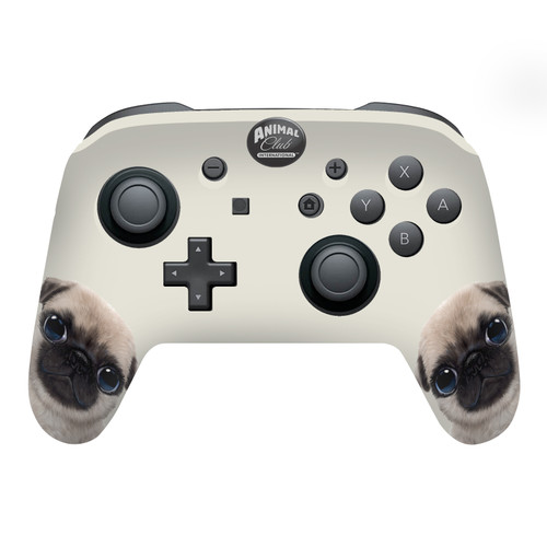 Animal Club International Faces Pug Vinyl Sticker Skin Decal Cover for Nintendo Switch Pro Controller