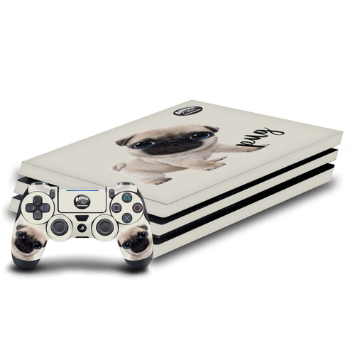 Animal Club International Faces Pug Vinyl Sticker Skin Decal Cover for Sony PS4 Pro Bundle
