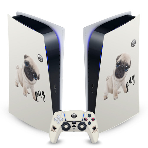 Animal Club International Faces Pug Vinyl Sticker Skin Decal Cover for Sony PS5 Digital Edition Bundle