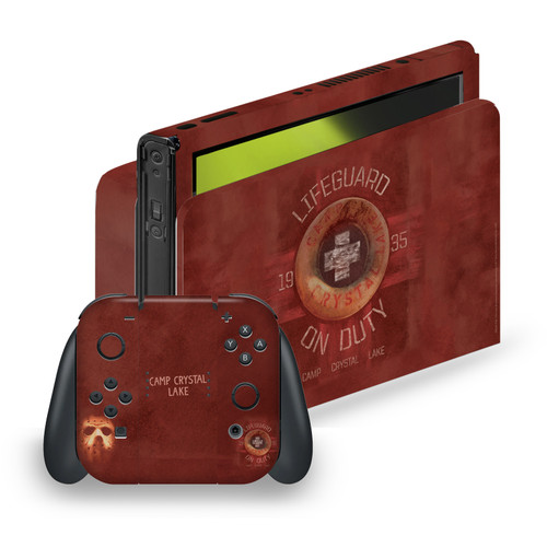 Friday the 13th 2009 Graphics Camp Crystal Lake Vinyl Sticker Skin Decal Cover for Nintendo Switch OLED Bundle