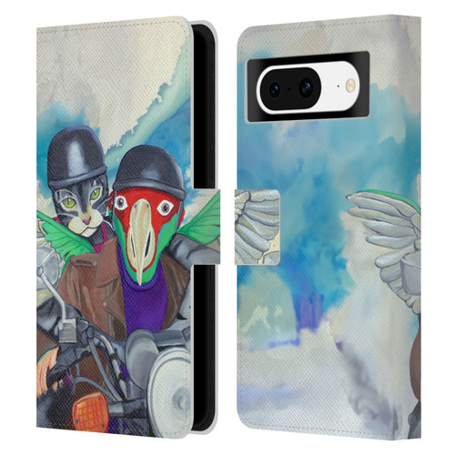 Jody Wright Animals Bikers Different Strokes Leather Book Wallet Case Cover For Google Pixel 8