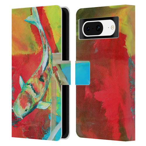 Jody Wright Animals Koi Fish Leather Book Wallet Case Cover For Google Pixel 8