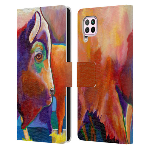 Jody Wright Animals Bison Leather Book Wallet Case Cover For Huawei Nova 6 SE / P40 Lite