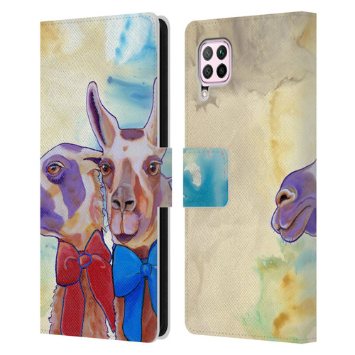 Jody Wright Animals Lovely Llamas Leather Book Wallet Case Cover For Huawei Nova 6 SE / P40 Lite