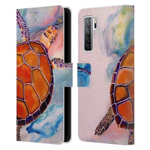 Jody Wright Animals Tranquility Sea Turtle Leather Book Wallet Case Cover For Huawei Nova 7 SE/P40 Lite 5G