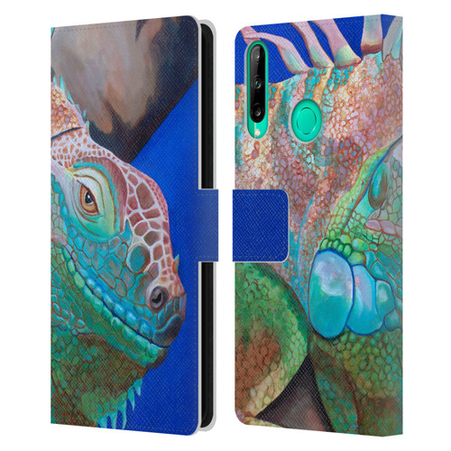 Jody Wright Animals Iguana Attitude Leather Book Wallet Case Cover For Huawei P40 lite E