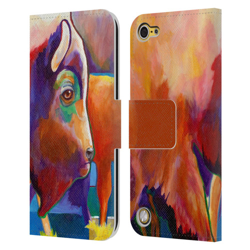 Jody Wright Animals Bison Leather Book Wallet Case Cover For Apple iPod Touch 5G 5th Gen