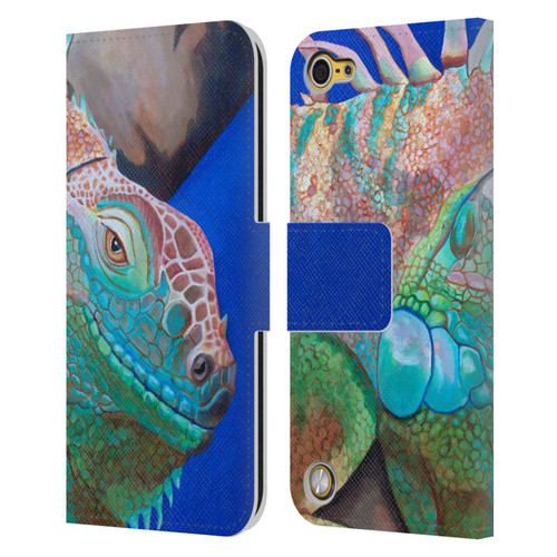 Jody Wright Animals Iguana Attitude Leather Book Wallet Case Cover For Apple iPod Touch 5G 5th Gen