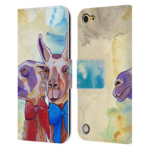 Jody Wright Animals Lovely Llamas Leather Book Wallet Case Cover For Apple iPod Touch 5G 5th Gen