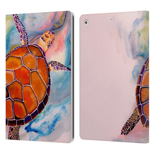 Jody Wright Animals Tranquility Sea Turtle Leather Book Wallet Case Cover For Apple iPad 10.2 2019/2020/2021