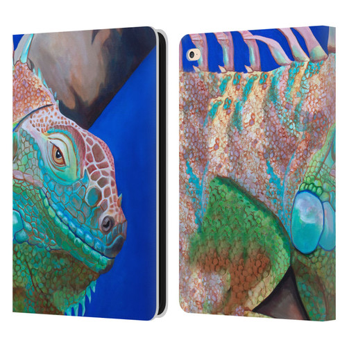 Jody Wright Animals Iguana Attitude Leather Book Wallet Case Cover For Apple iPad Air 2 (2014)