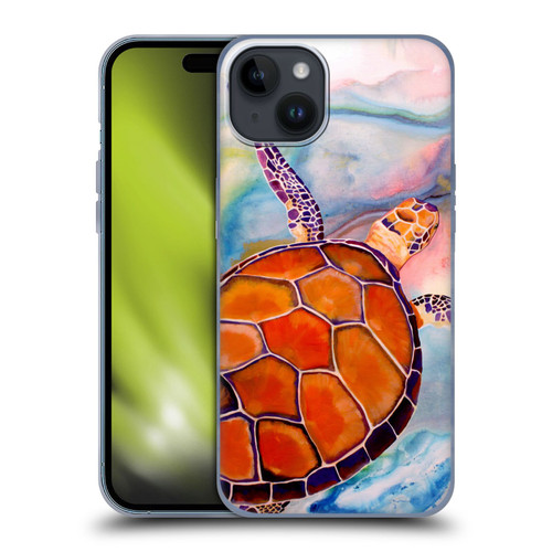 Jody Wright Animals Tranquility Sea Turtle Soft Gel Case for Apple iPhone 15 Plus