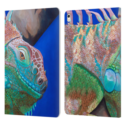 Jody Wright Animals Iguana Attitude Leather Book Wallet Case Cover For Apple iPad Pro 10.5 (2017)