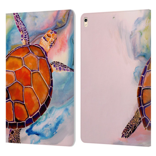 Jody Wright Animals Tranquility Sea Turtle Leather Book Wallet Case Cover For Apple iPad Pro 10.5 (2017)
